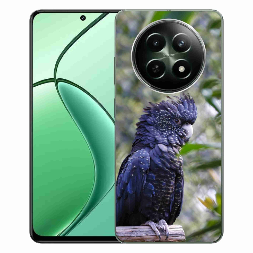 Gélový kryt mmCase na Realme 12 5G/12x 5G - papagáj kakadu čierny
