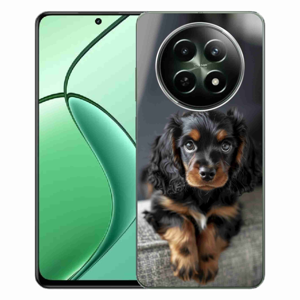 Gélový kryt mmCase na Realme 12 5G/12x 5G - roztomilý dlhosrstý jazvečík