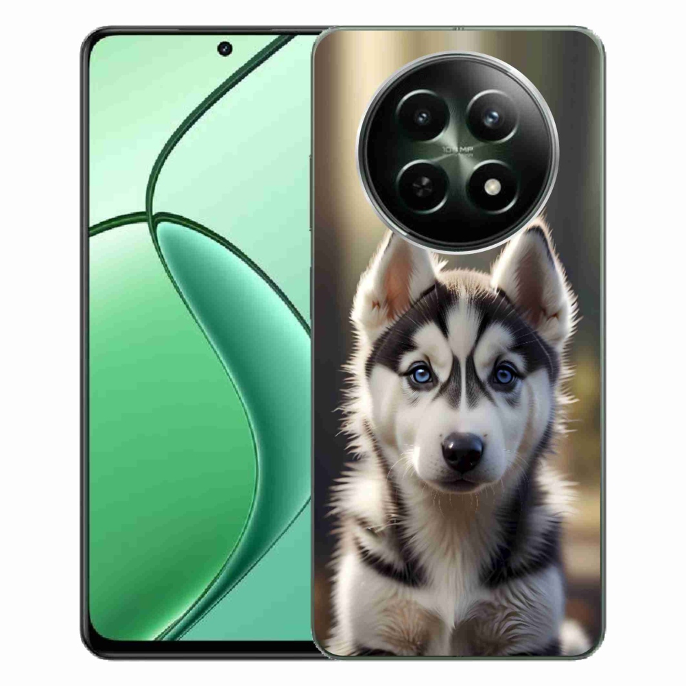 Gélový kryt mmCase na Realme 12 5G/12x 5G - roztomilý sibírsky husky