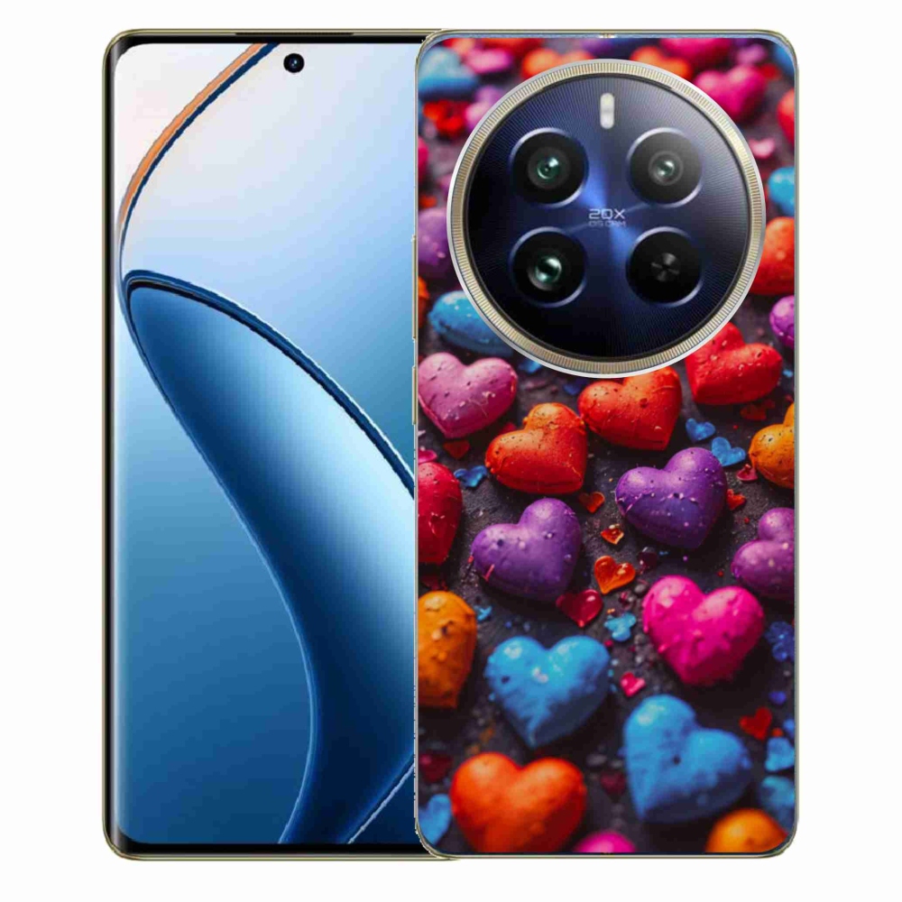 Gélový kryt mmCase na Realme 12 Pro 5G/12 Pro+ 5G - farebné srdcia