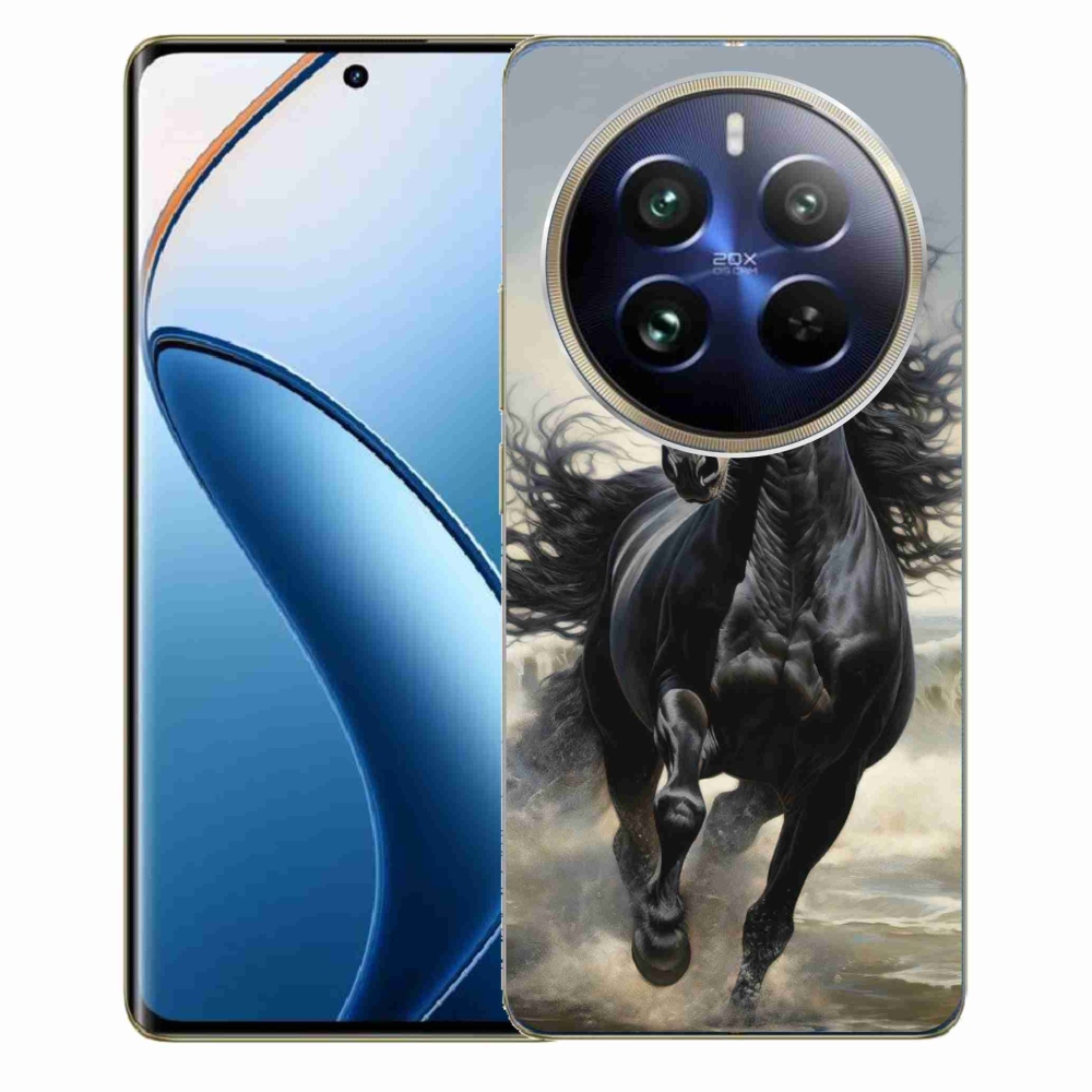 Gélový kryt mmCase na Realme 12 Pro 5G/12 Pro+ 5G - bežiaci čierny kôň