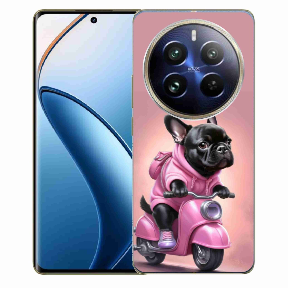 Gélový kryt mmCase na Realme 12 Pro 5G/12 Pro+ 5G - francúzsky buldoček na skútri