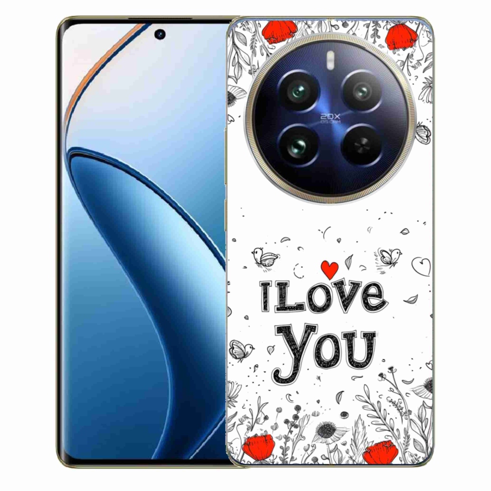 Gélový kryt mmCase na Realme 12 Pro 5G/12 Pro+ 5G - I love you biele pozadie