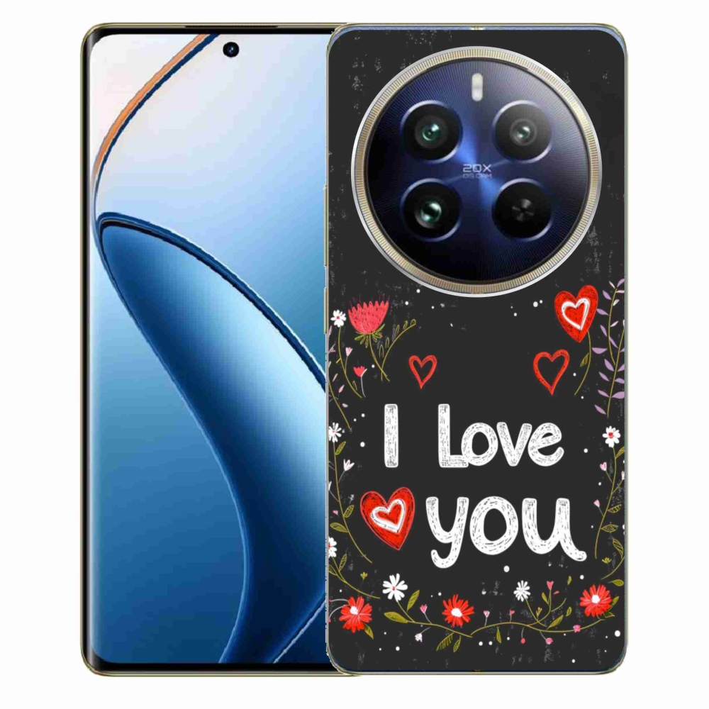 Gélový kryt mmCase na Realme 12 Pro 5G/12 Pro+ 5G - I love you čierne pozadie