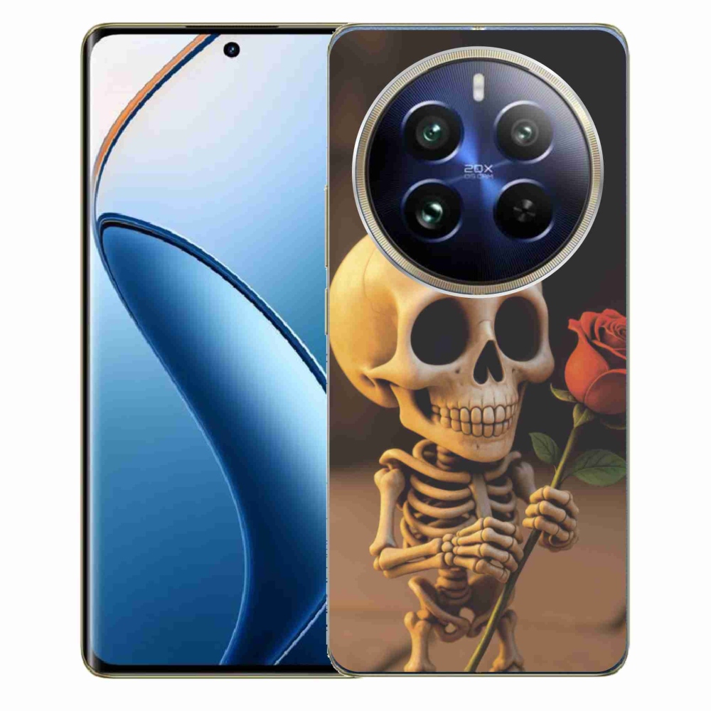 Gélový kryt mmCase na Realme 12 Pro 5G/12 Pro+ 5G - kostlivec s ružou