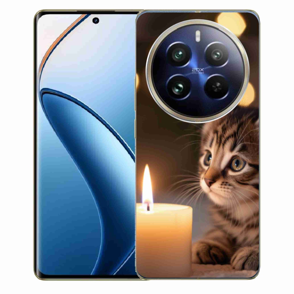 Gélový kryt mmCase na Realme 12 Pro 5G/12 Pro+ 5G - mačiatko a sviečka