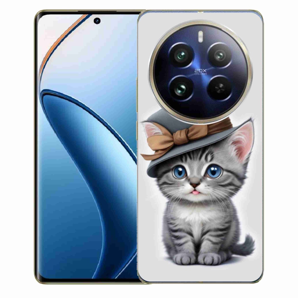Gélový kryt mmCase na Realme 12 Pro 5G/12 Pro+ 5G - mačiatko s klobúkom