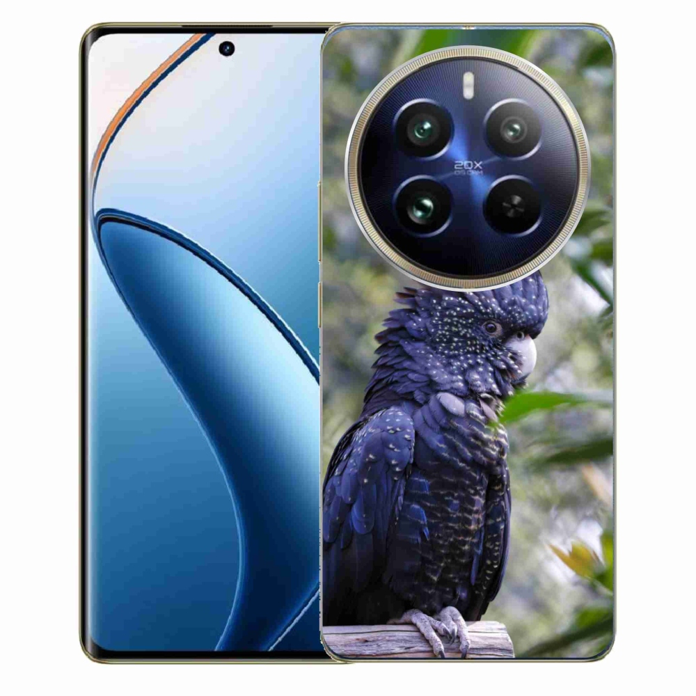 Gélový kryt mmCase na Realme 12 Pro 5G/12 Pro+ 5G - papagáj kakadu čierny