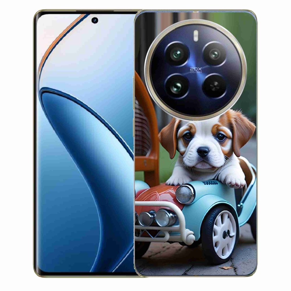 Gélový kryt mmCase na Realme 12 Pro 5G/12 Pro+ 5G - šteňa v retro aute