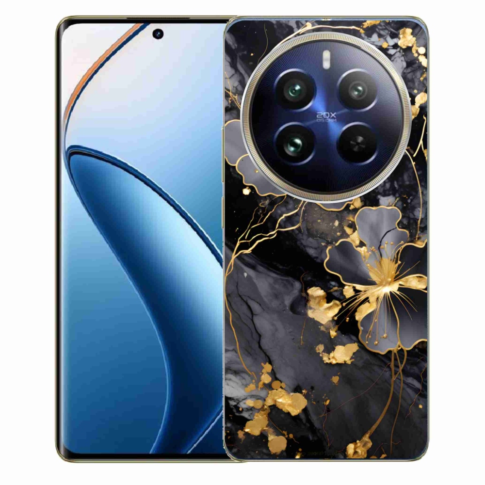 Gélový kryt mmCase na Realme 12 Pro 5G/12 Pro+ 5G - zlaté kvety