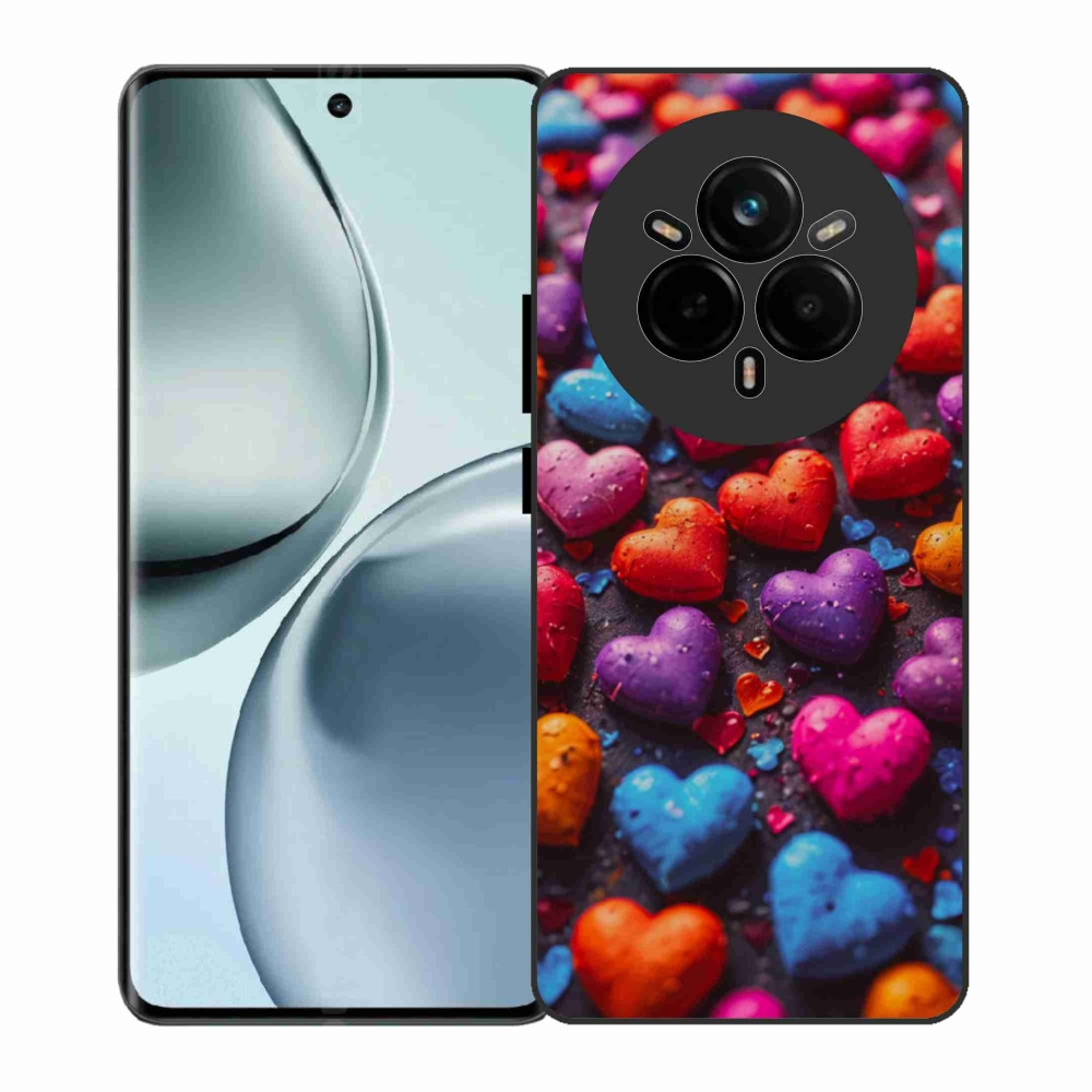 Gélový kryt mmCase na Realme 14 Pro 5G - farebné srdcia