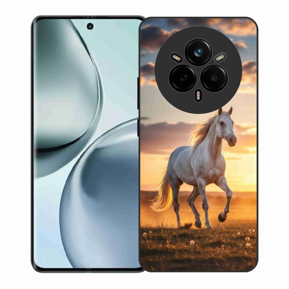Gélový kryt mmCase na Realme 14 Pro+ 5G - bežiaci biely kôň 2