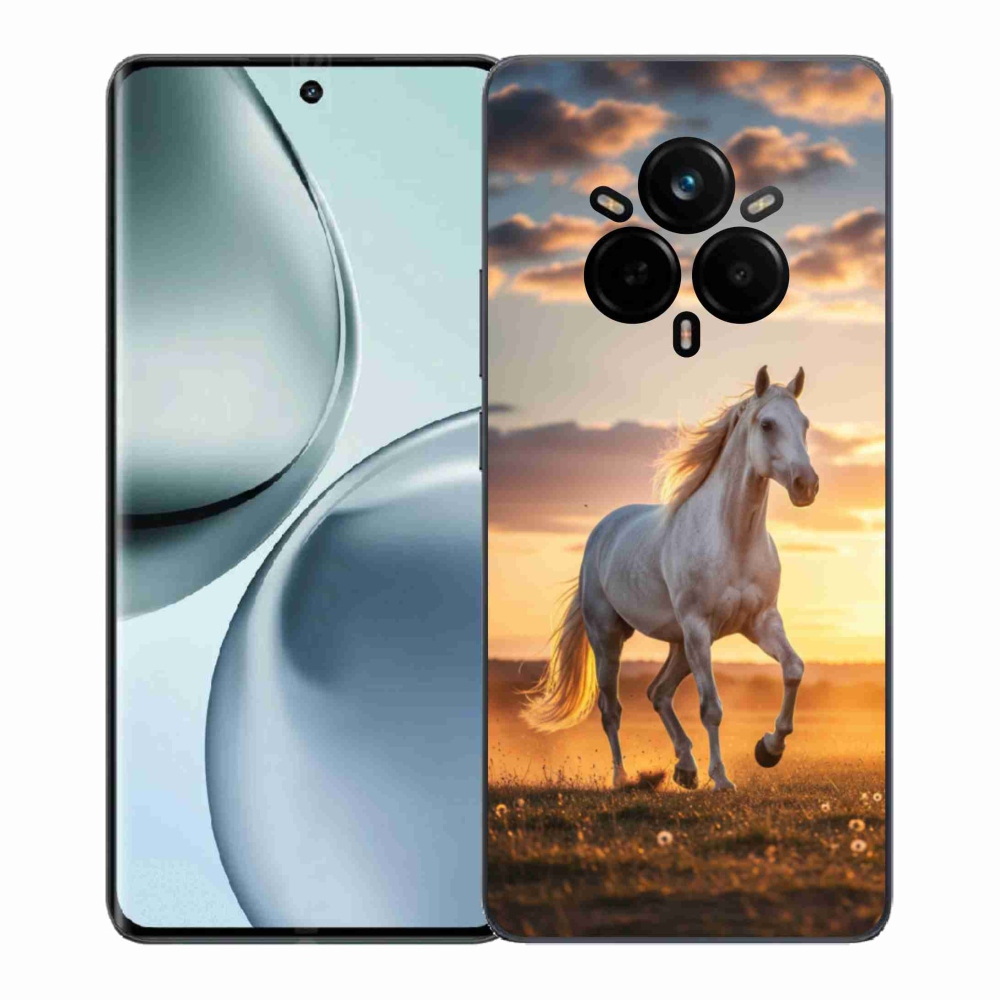 Gélový kryt mmCase na Realme 14 Pro+ 5G - bežiaci biely kôň 2