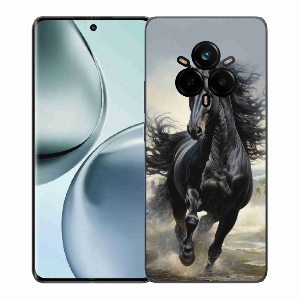 Gélový kryt mmCase na Realme 14 Pro+ 5G - bežiaci čierny kôň