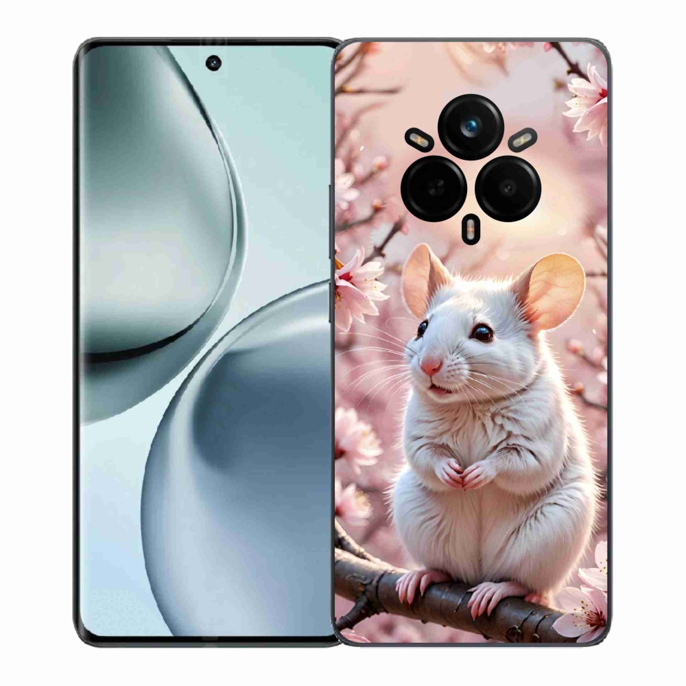 Gélový kryt mmCase na Realme 14 Pro+ 5G - biela myš na vetve