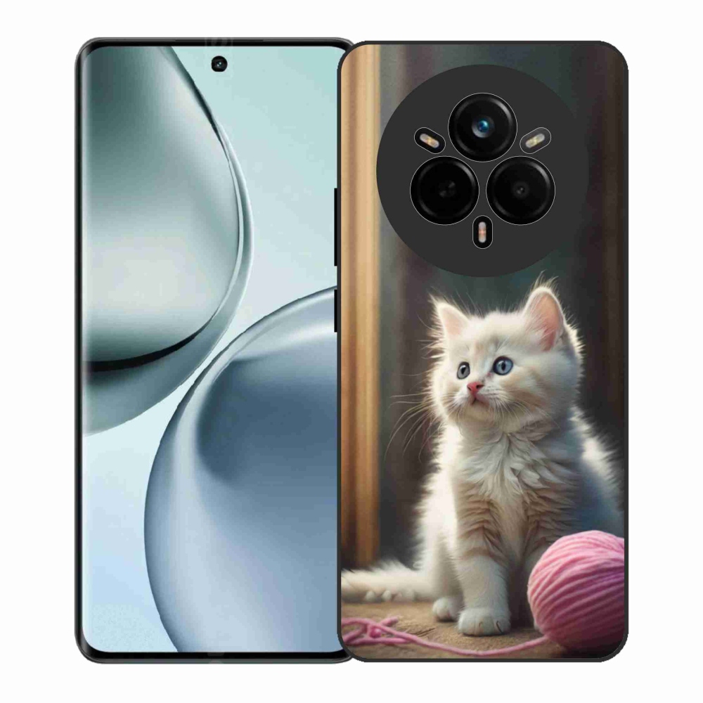 Gélový kryt mmCase na Realme 14 Pro+ 5G - biele mačiatko 2
