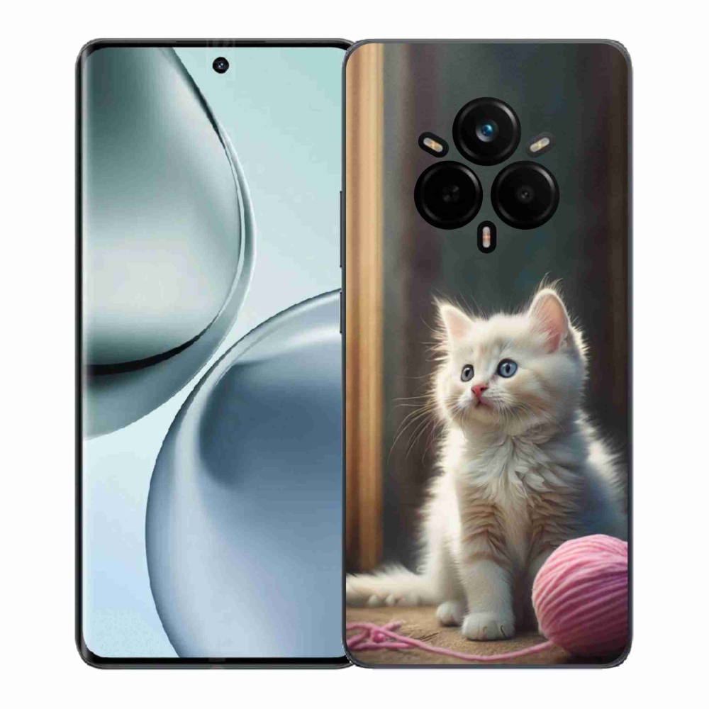 Gélový kryt mmCase na Realme 14 Pro 5G - biele mačiatko 2