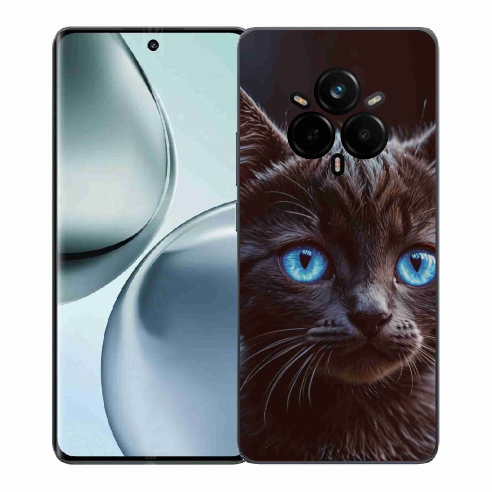 Gélový kryt mmCase na Realme 14 Pro+ 5G - čierne mačiatko 2