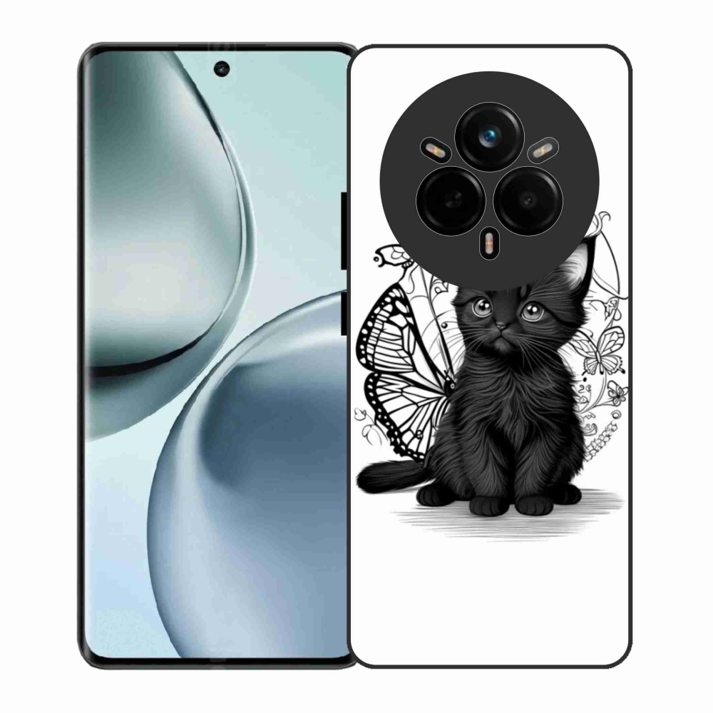 Gélový kryt mmCase na Realme 14 Pro 5G - čierne mačiatko