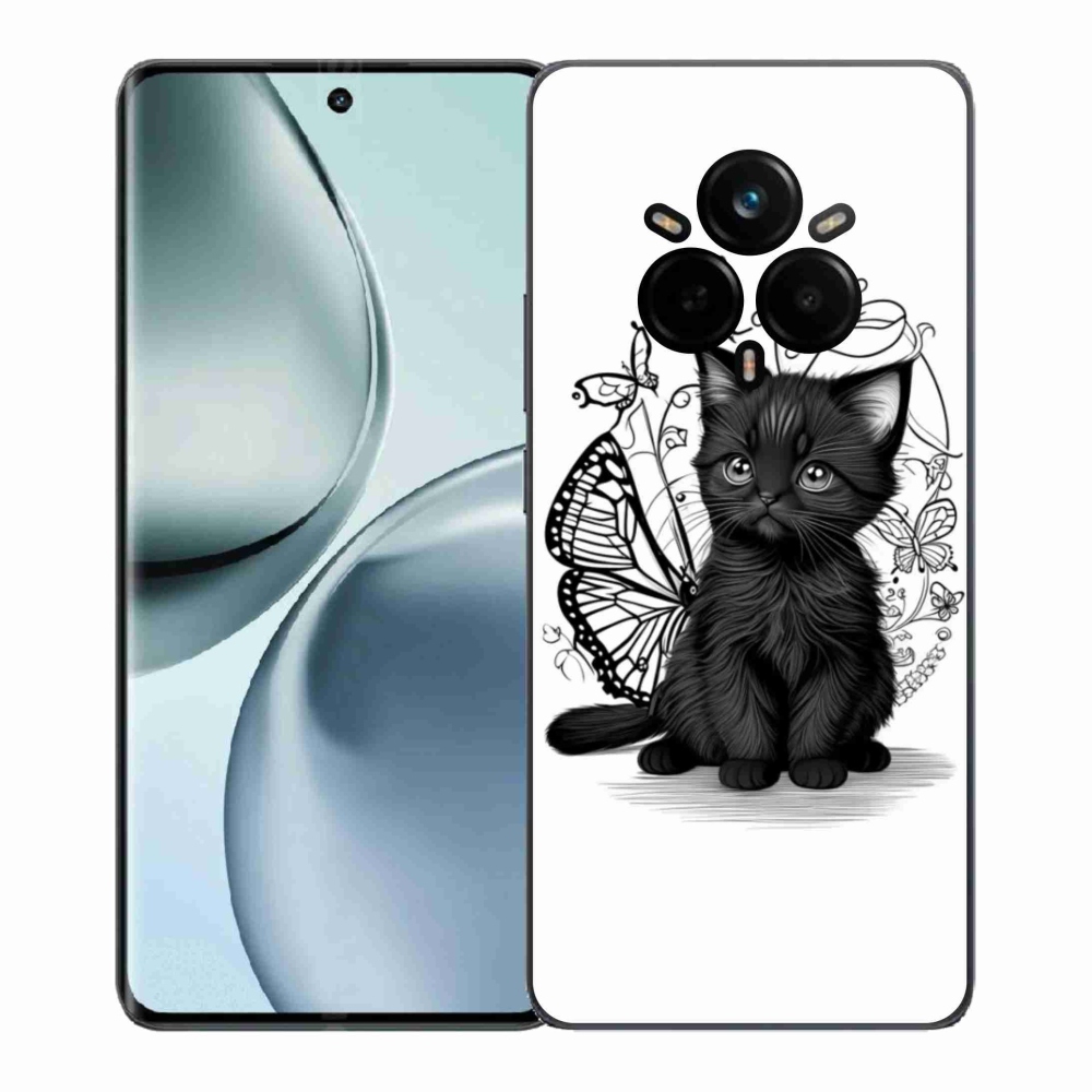 Gélový kryt mmCase na Realme 14 Pro 5G - čierne mačiatko