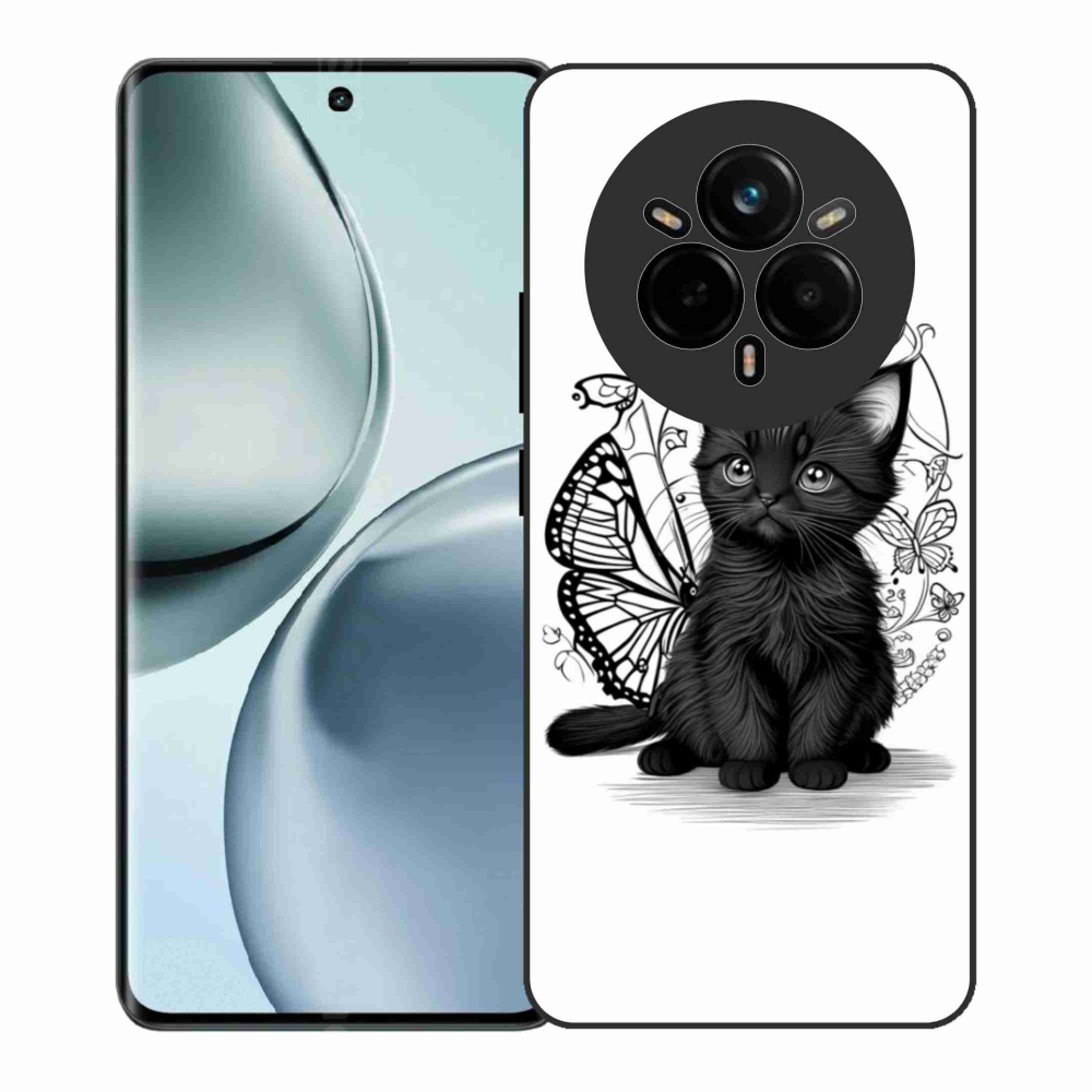 Gélový kryt mmCase na Realme 14 Pro+ 5G - čierne mačiatko