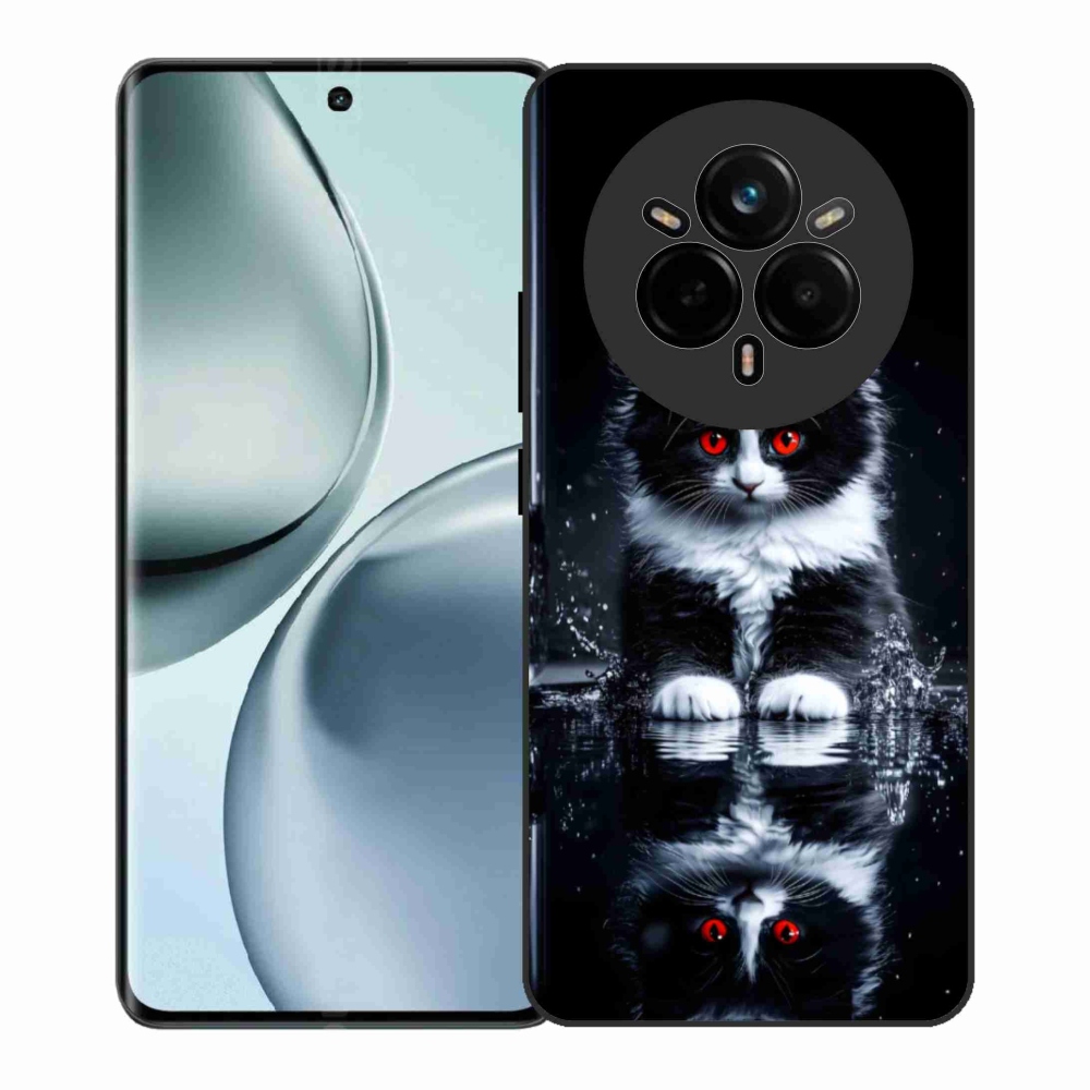 Gélový kryt mmCase na Realme 14 Pro+ 5G - čiernobiele mačiatko