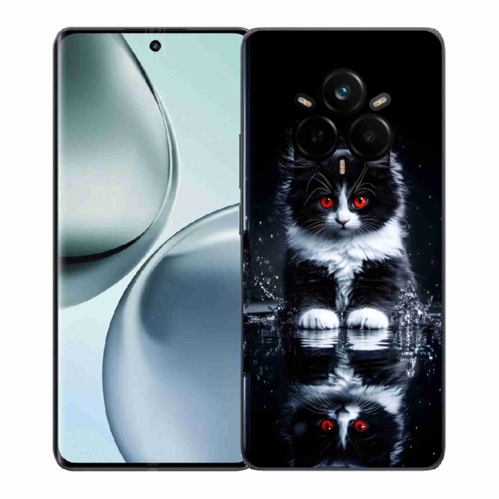 Gélový kryt mmCase na Realme 14 Pro 5G - čiernobiele mačiatko