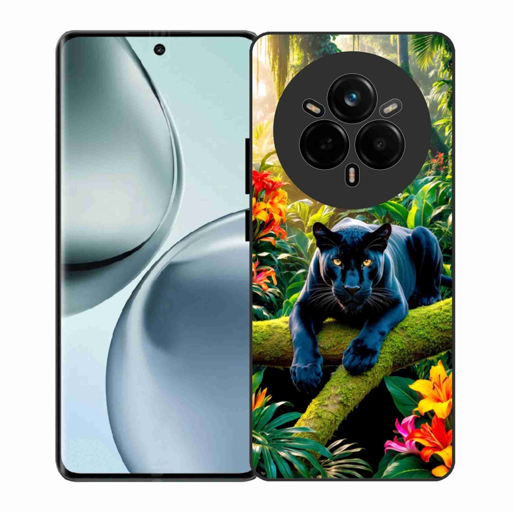 Gélový kryt mmCase na Realme 14 Pro 5G - čierny panter v džungli