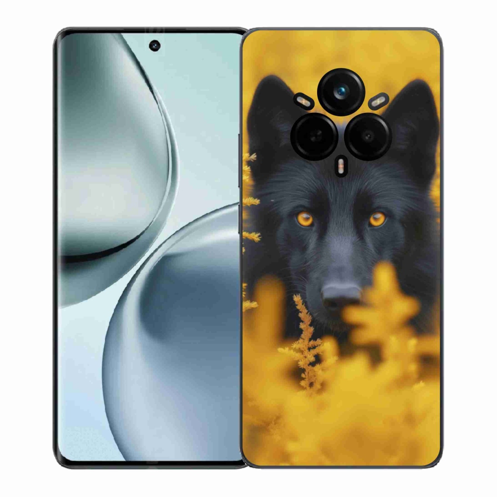Gélový kryt mmCase na Realme 14 Pro 5G - čierny vlk 2
