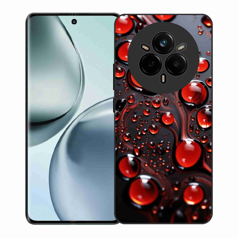 Gélový kryt mmCase na Realme 14 Pro+ 5G - červené kvapky 2