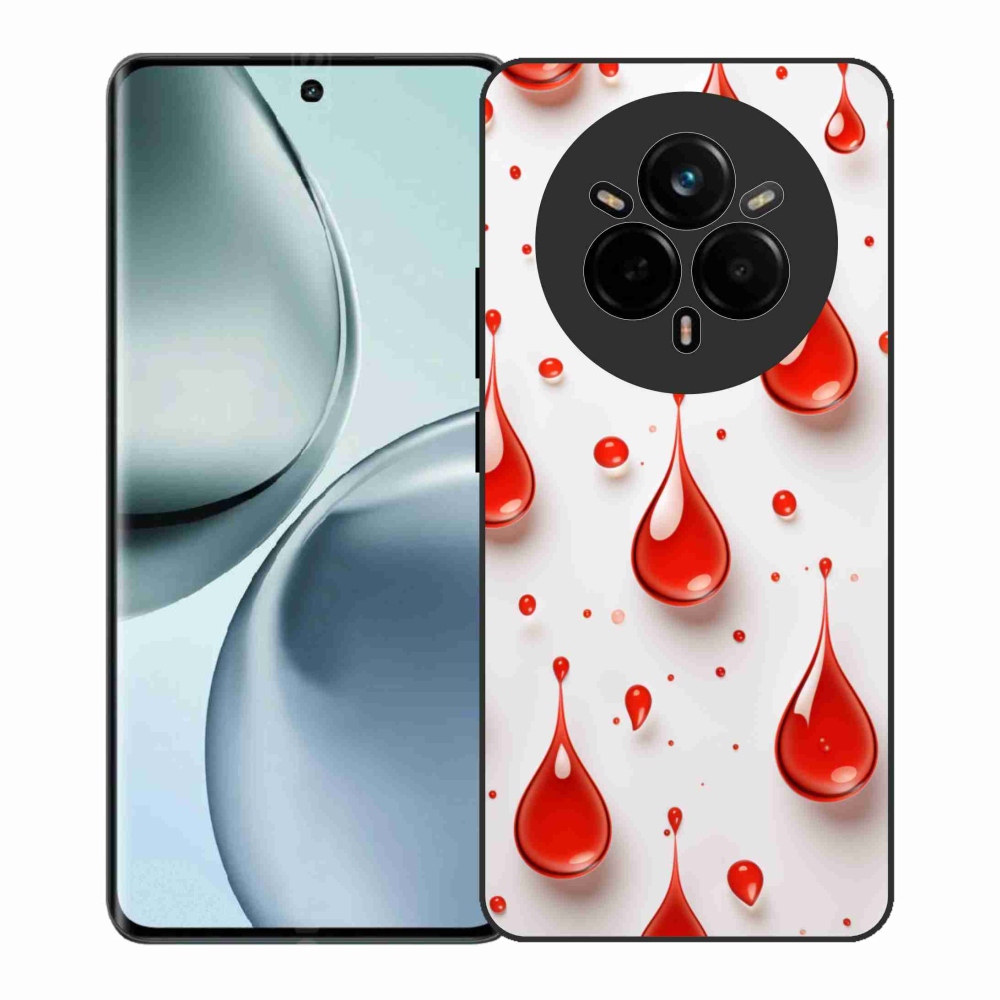Gélový kryt mmCase na Realme 14 Pro+ 5G - červené kvapky