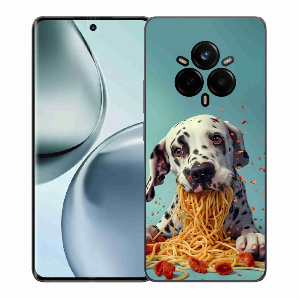 Gélový kryt mmCase na Realme 14 Pro 5G - dalmatín a špagety