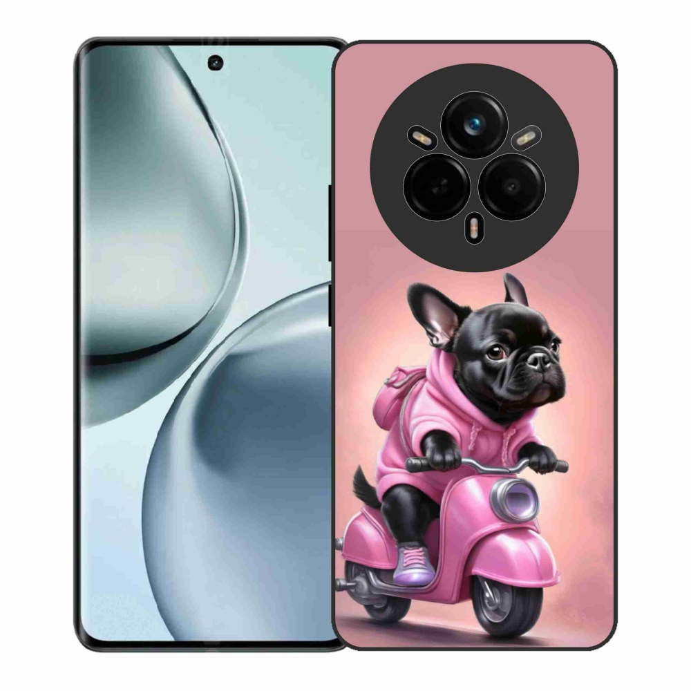 Gélový kryt mmCase na Realme 14 Pro+ 5G - francúzsky buldoček na skútri