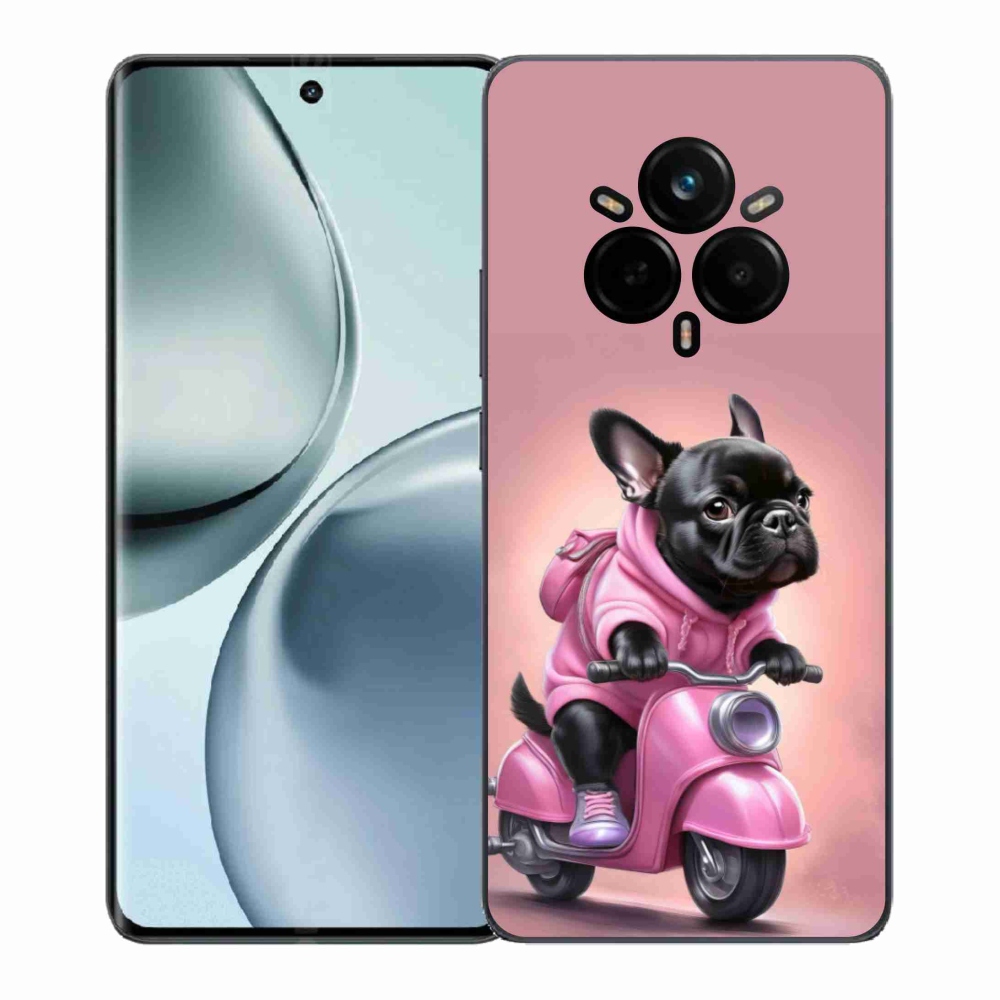 Gélový kryt mmCase na Realme 14 Pro 5G - francúzsky buldoček na skútri