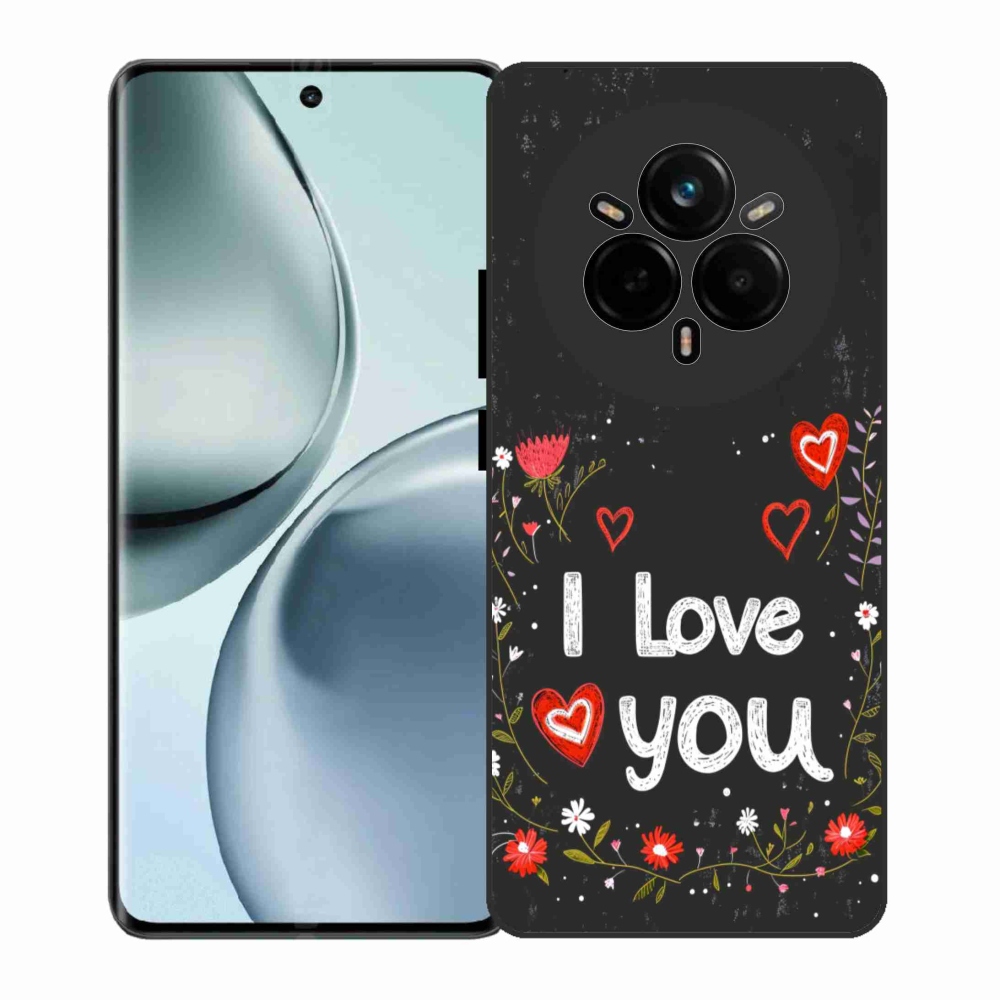 Gélový kryt mmCase na Realme 14 Pro 5G - I love you čierne pozadie