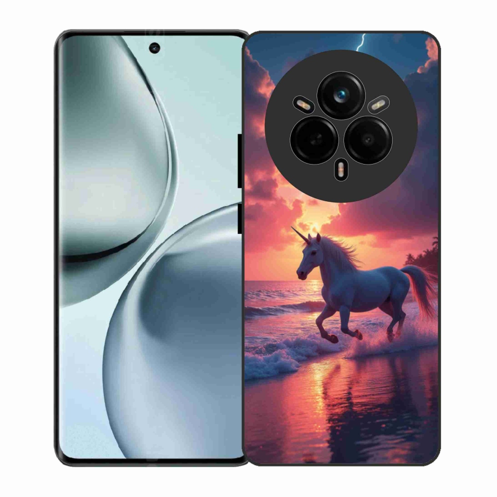 Gélový kryt mmCase na Realme 14 Pro 5G - jednorožec na pláži