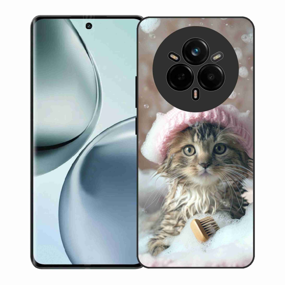 Gélový kryt mmCase na Realme 14 Pro+ 5G - mačiatko a kúpeľ