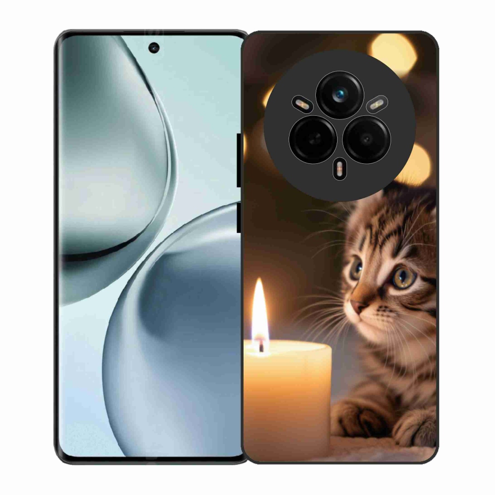 Gélový kryt mmCase na Realme 14 Pro 5G - mačiatko a sviečka