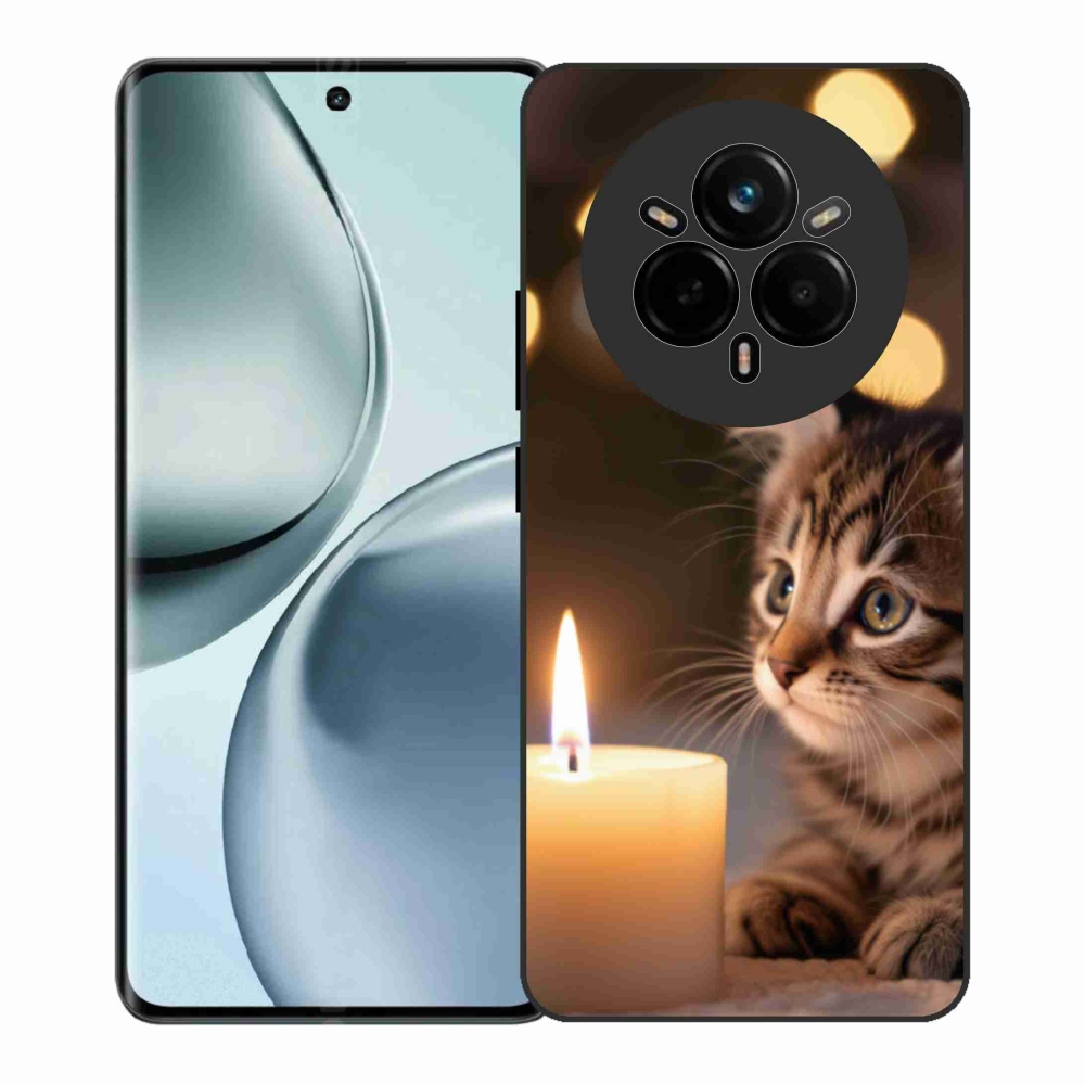 Gélový kryt mmCase na Realme 14 Pro+ 5G - mačiatko a sviečka