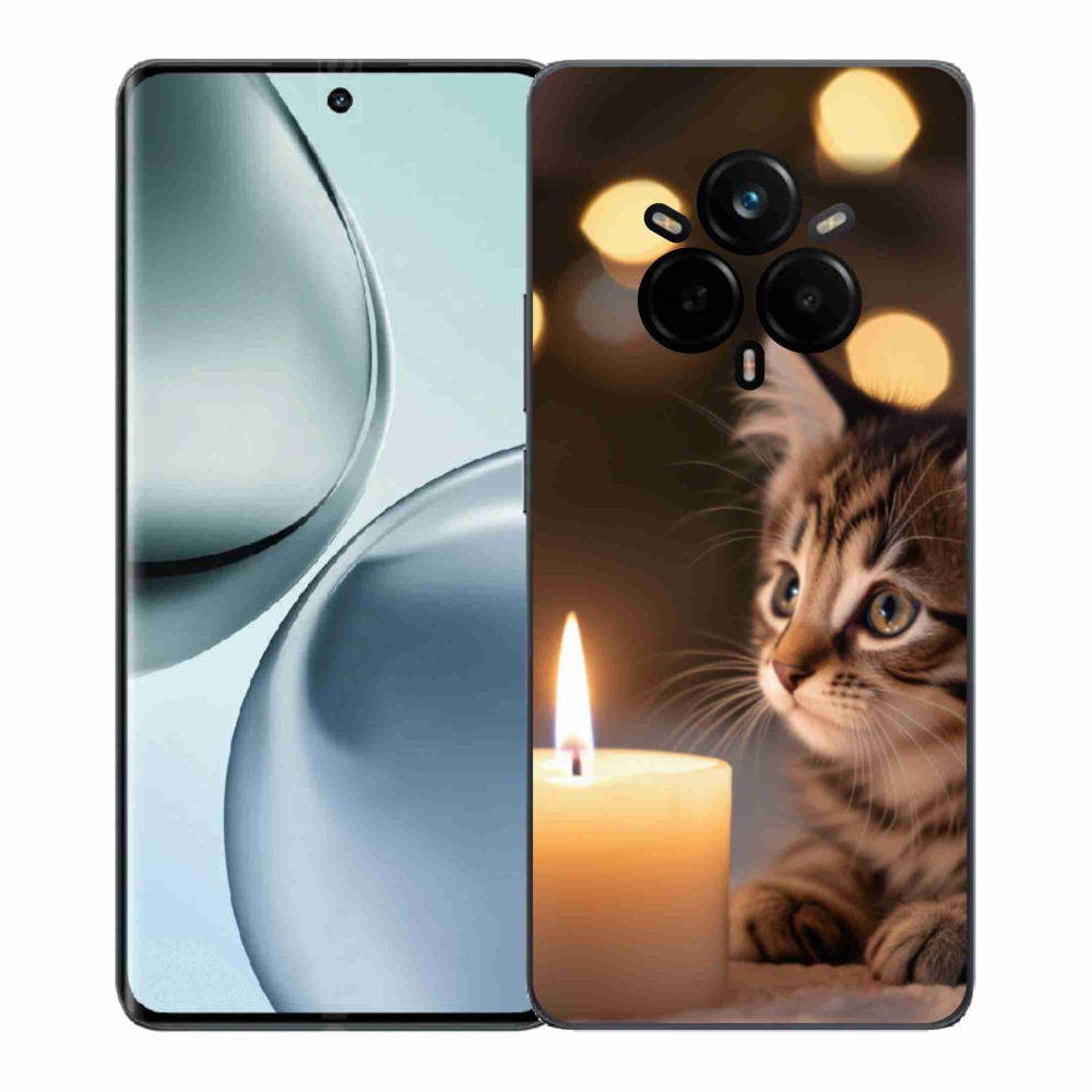 Gélový kryt mmCase na Realme 14 Pro+ 5G - mačiatko a sviečka