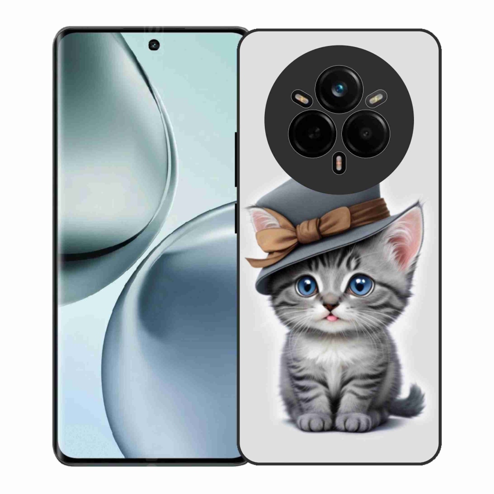 Gélový kryt mmCase na Realme 14 Pro+ 5G - mačiatko s klobúkom