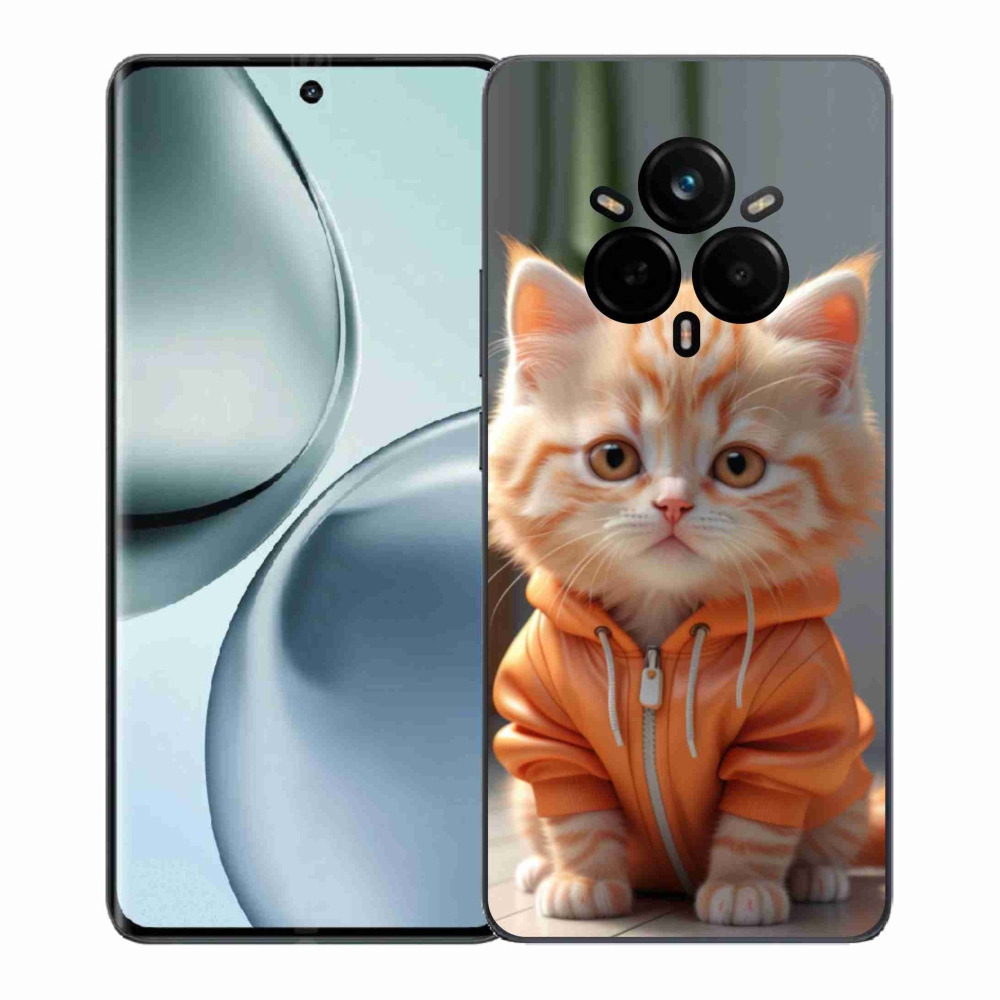 Gélový kryt mmCase na Realme 14 Pro+ 5G - mačiatko v mikine