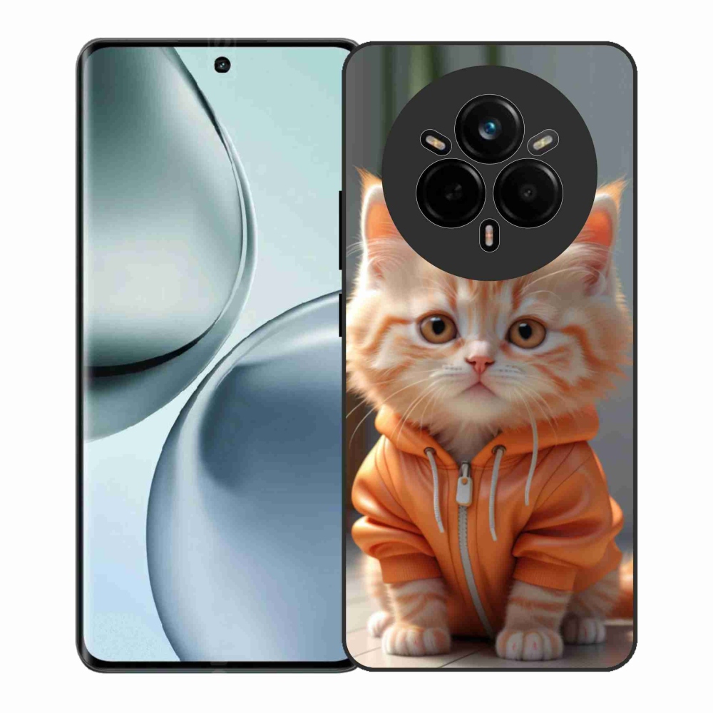 Gélový kryt mmCase na Realme 14 Pro+ 5G - mačiatko v mikine