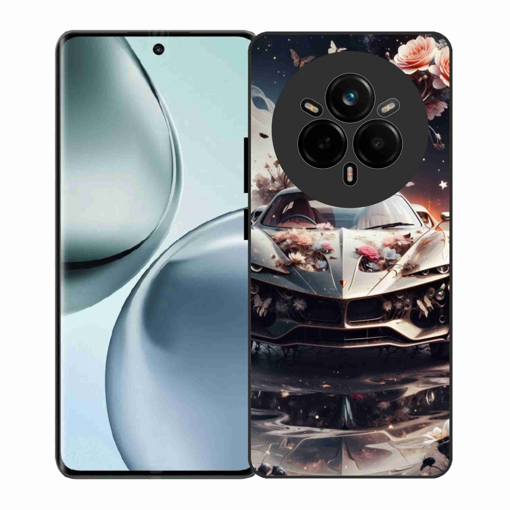 Gélový kryt mmCase na Realme 14 Pro 5G - kvetinový športový automobil