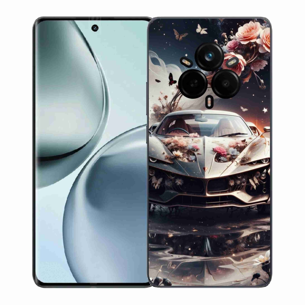Gélový kryt mmCase na Realme 14 Pro 5G - kvetinový športový automobil