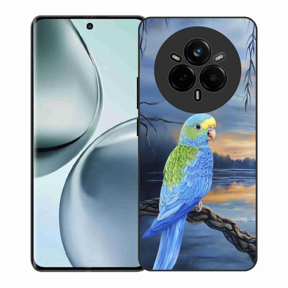 Gélový kryt mmCase na Realme 14 Pro+ 5G - modrý papagáj