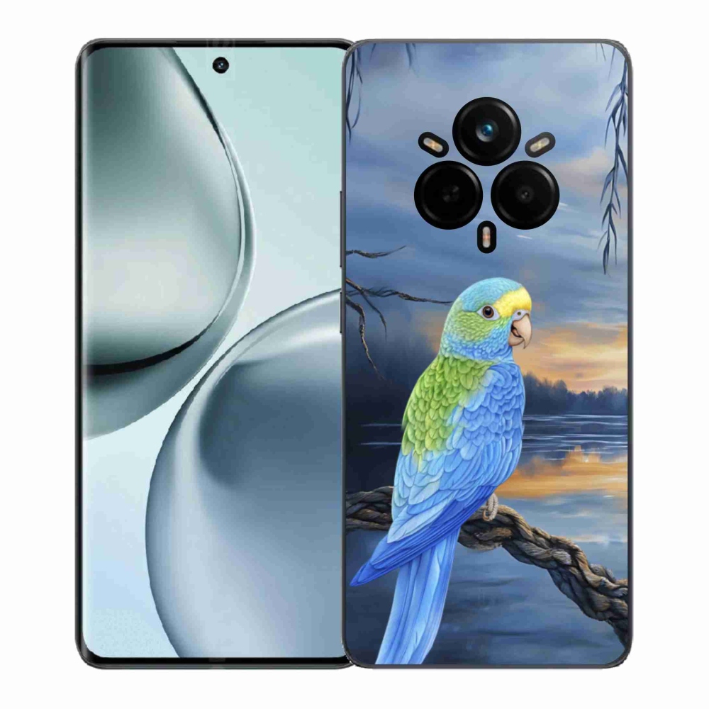Gélový kryt mmCase na Realme 14 Pro+ 5G - modrý papagáj