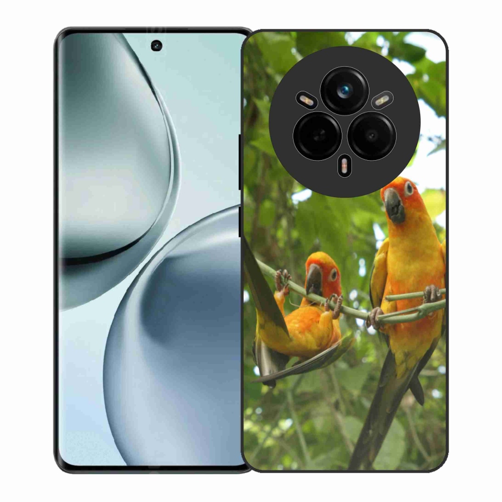 Gélový kryt mmCase na Realme 14 Pro+ 5G - papagáje aratingy