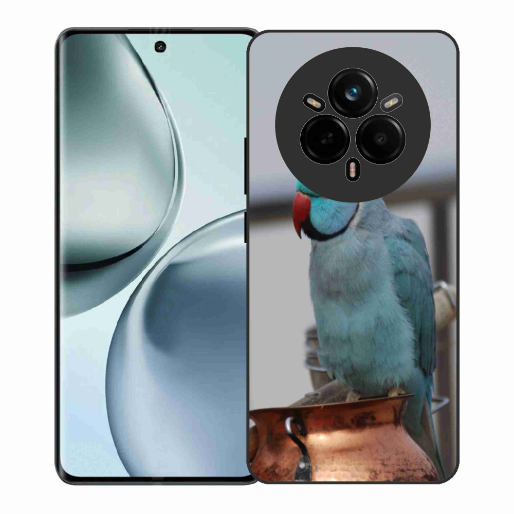 Gélový kryt mmCase na Realme 14 Pro+ 5G - papagáj alexander modrý