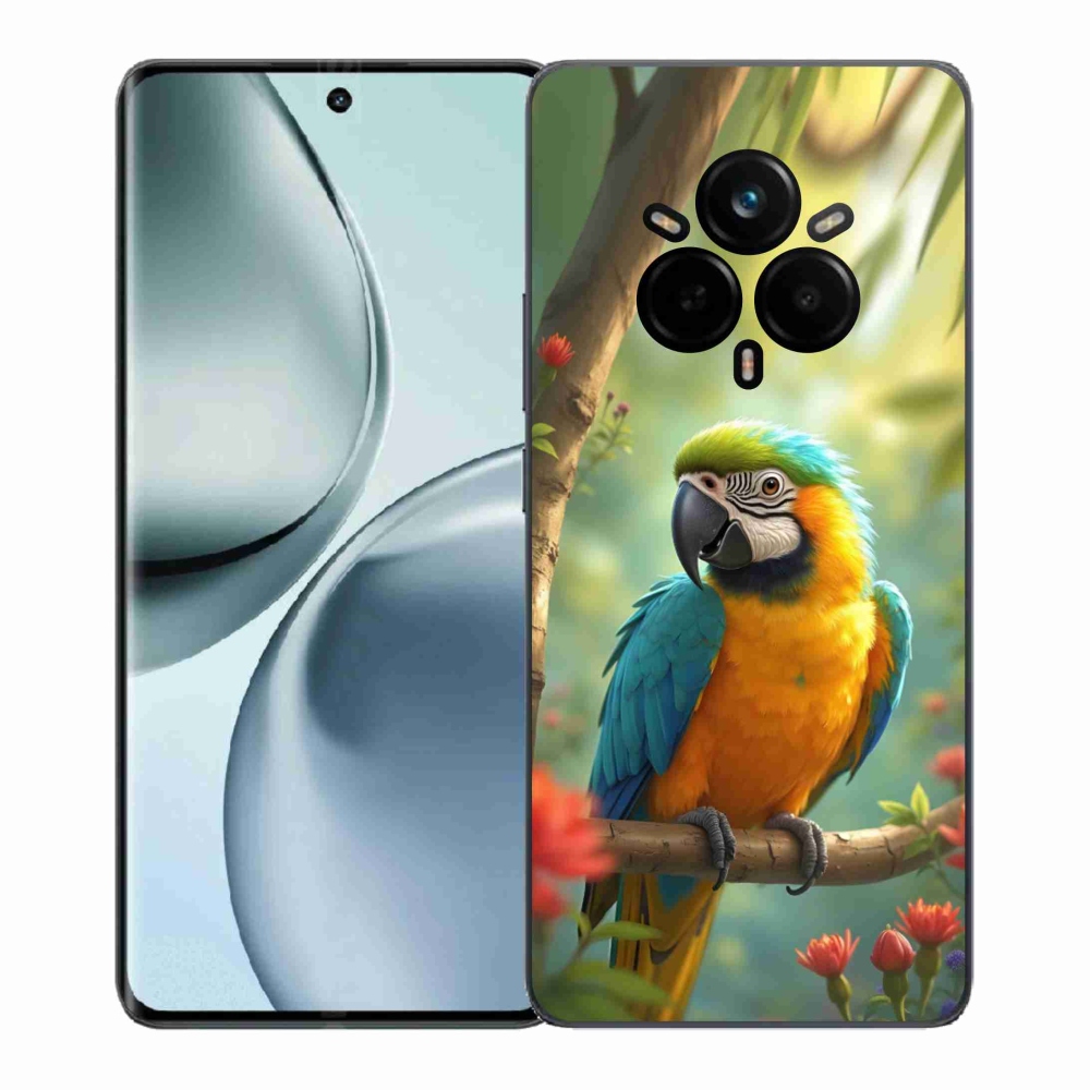 Gélový kryt mmCase na Realme 14 Pro 5G - papagáj ara modrožltá